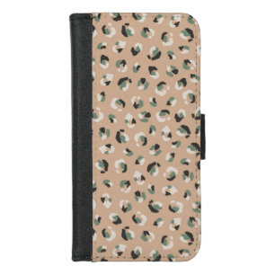 Leopard Animal Beige Modern iPhone 8/7 Wallet Case