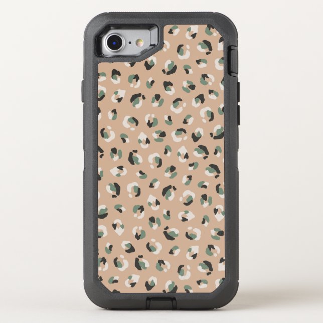 Leopard Animal Beige Modern Otterbox iPhone Case (Back)