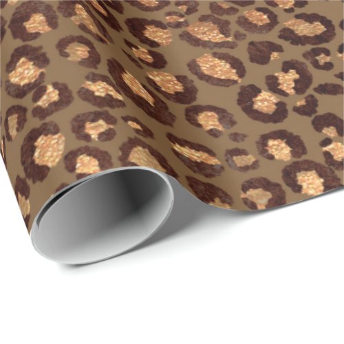 Leopard Animal Bronze Gold Black Honey African Lux Wrapping Paper