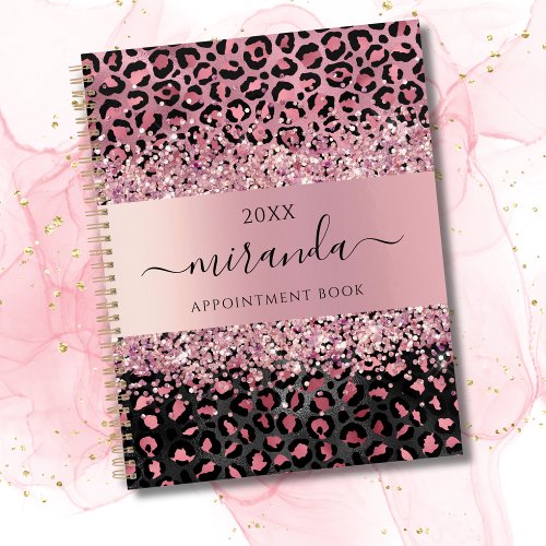 Leopard Animal Cheetah Black Pink Beauty Salon  Planner