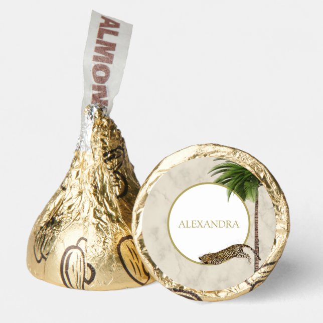 Leopard Animal Marble Pattern Elegant Palm Party Hershey®'s Kisses® (Front)