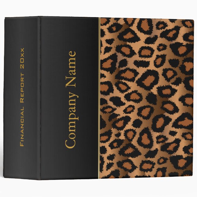 Leopard Animal Pattern Design 3 Ring Binder (Front/Spine)
