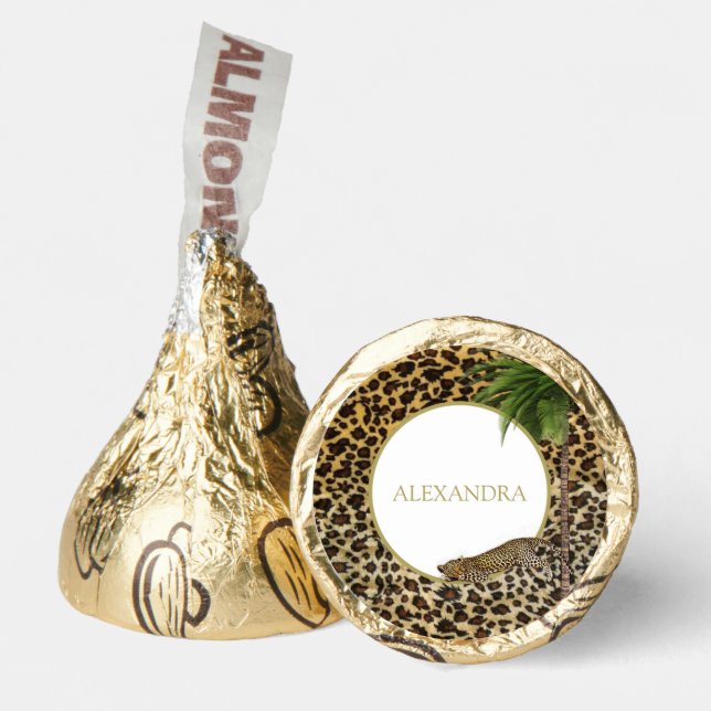 Leopard Animal Pattern Elegant Palm Party Hershey®'s Kisses® (Front)