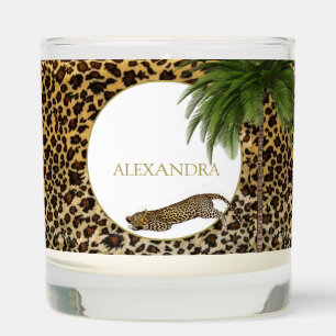 Leopard Animal Pattern Elegant Palm Party Scented Candle