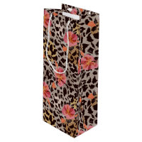Leopard Animal Pattern Tropical Pink Flowers