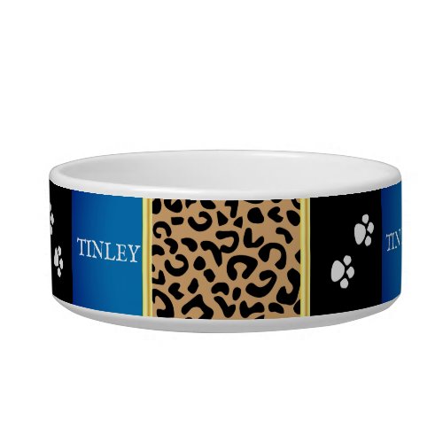 Leopard Animal Pattern with Black and Pink Bowl