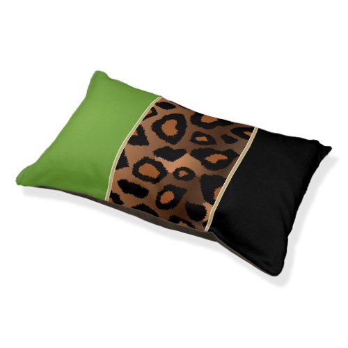 Leopard Animal Pattern with Lime Green and Black Pet Bed