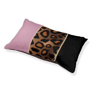 Leopard Animal Pattern with Pink and Black Pet Bed