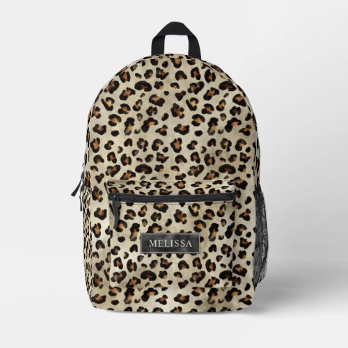 Leopard Animal Print Artistic Wild Cat Fur Texture Printed Backpack