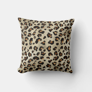 Leopard Animal Print Artistic Wild Cat Fur Texture Throw Pillow