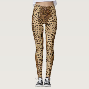 Leopard Animal Print Beige Legging