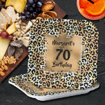 Leopard Animal Print Birthday Paper Plates<br><div class="desc">Chic gold faux foil design over a stylish leopard print pattern and ANY AGE birthday on these elegant square paper plates. MATCHING invitations and more items in our store.</div>