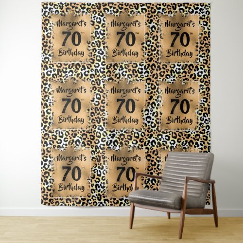 Leopard Animal Print Birthday Tapestry