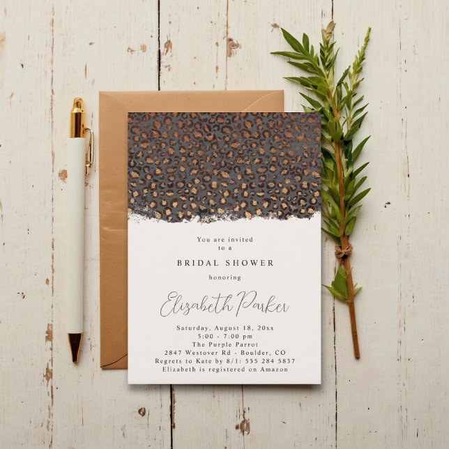Leopard Animal Print Bridal Shower Invitation (Creator Uploaded)