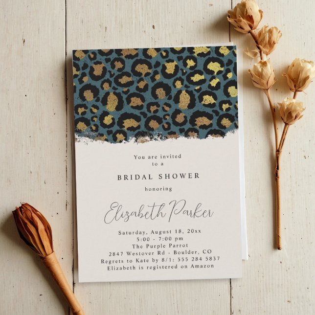 Leopard Animal Print Bridal Shower Invitation (Creator Uploaded)