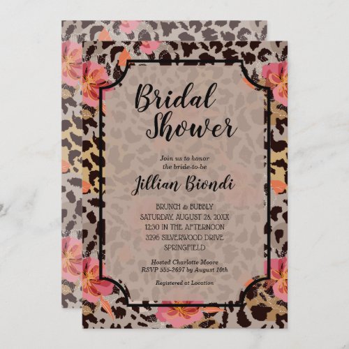Leopard Animal Print Bridal Shower Invitation