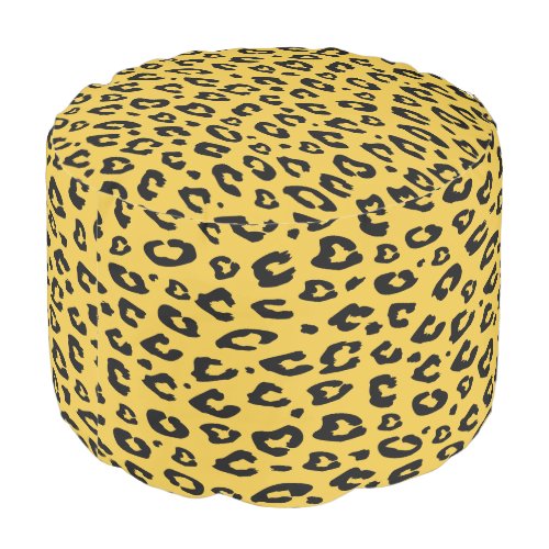 Leopard animal print custom color sitting pouf