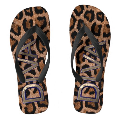 Leopard Animal Print Diva Flip Flops