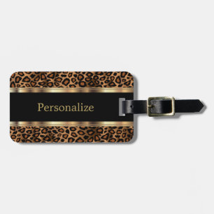Leopard Animal Print DIY Text Luggage Tag