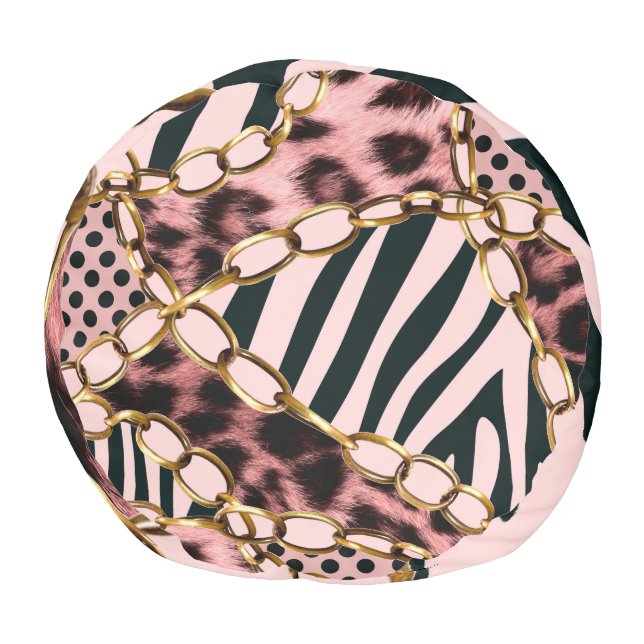 Leopard Animal Print Fashion Pattern Pouf (Bottom)