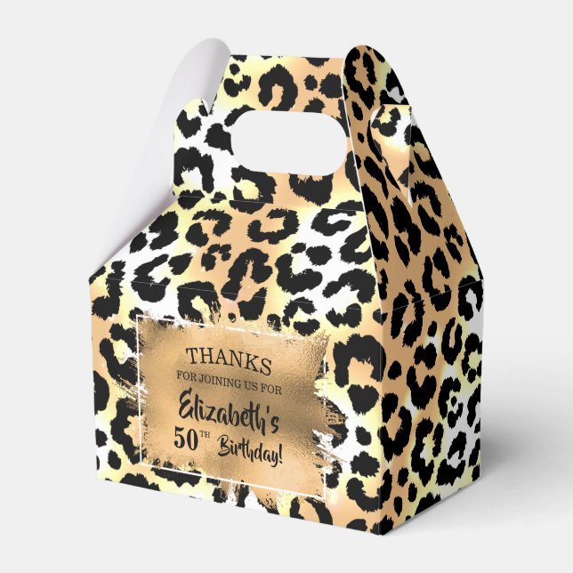 Leopard Animal Print Favor Box (Front Side)