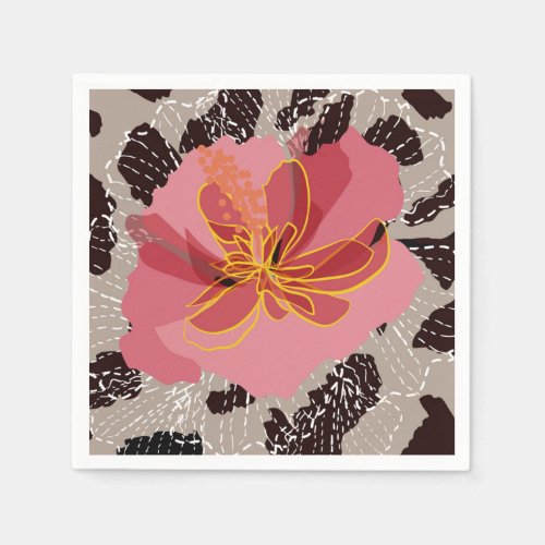 Leopard Animal Print Floral Napkins