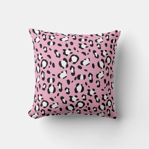 Leopard Animal Print Glam 21 pattern decor art Throw Pillow