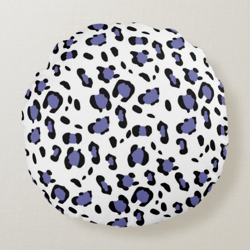 Leopard Animal Print Glam 32 pattern decor art Round Pillow