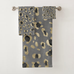 Leopard Animal Print Glam #4 Bath Towel Set
