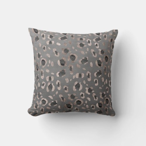 Leopard Animal Print Glam 6 Throw Pillow