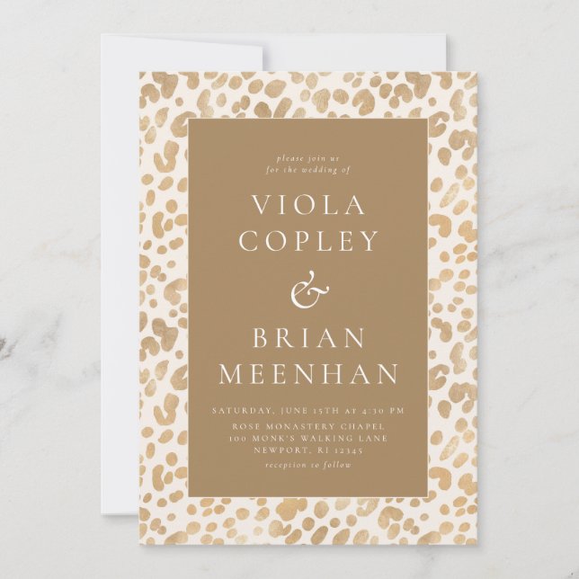 Leopard Animal Print Glam Classic Wedding Invitation (Front)
