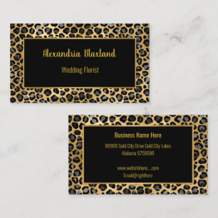 LEOPARD ANIMAL PRINT GOLD BLACK BUSINESS CARD
