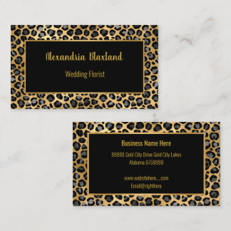 LEOPARD ANIMAL PRINT GOLD BLACK BUSINESS CARD