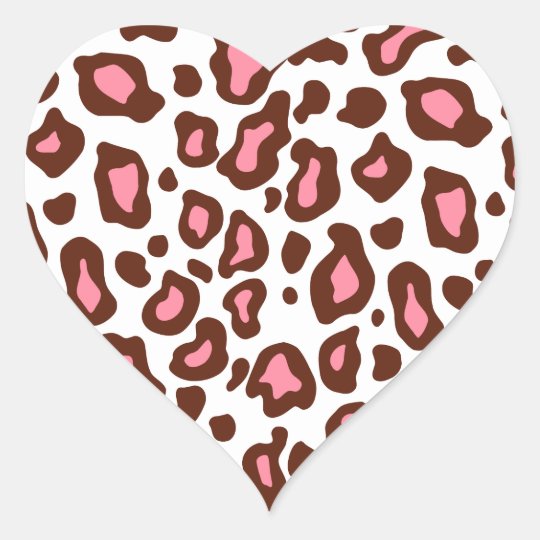 leopard animal print heart stickers zazzlecom