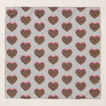 Leopard Animal Print Hearts Gray Pink    Scarf<br><div class="desc">Leopard Print Pattern Hearts Scarve</div>
