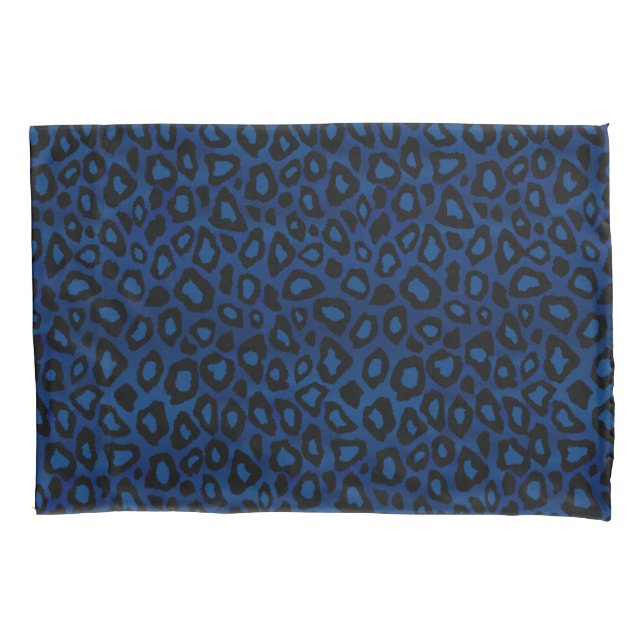 Leopard Animal Print in Blue Pillow Case (Front)