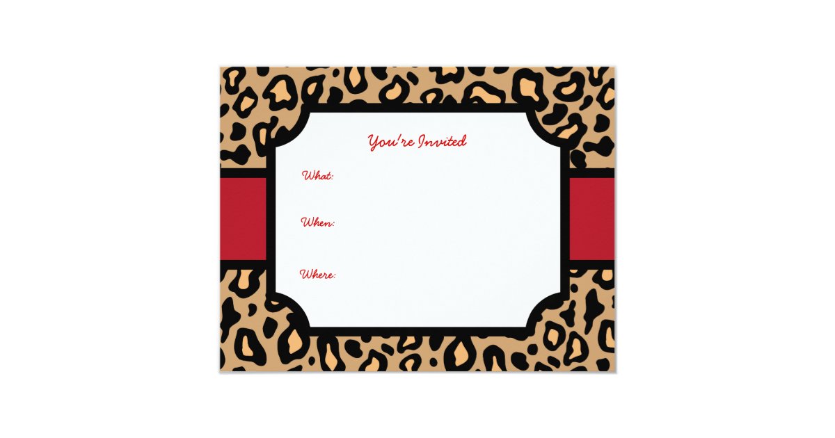 Leopard Animal Print Invitations Zazzle