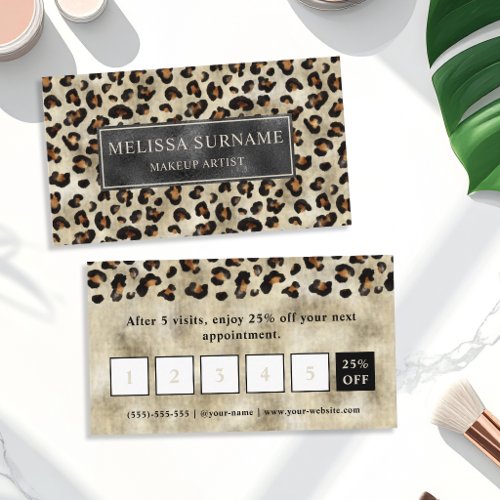 Leopard Animal Print Makeup Artist Loyalty Card
