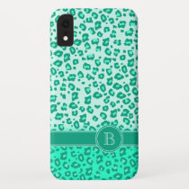 Leopard animal print mint monogram ipod touch case Leopard animal print mint monogram ipod touch case