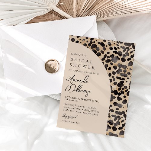 Leopard Animal Print Modern Bridal Shower  Invitation