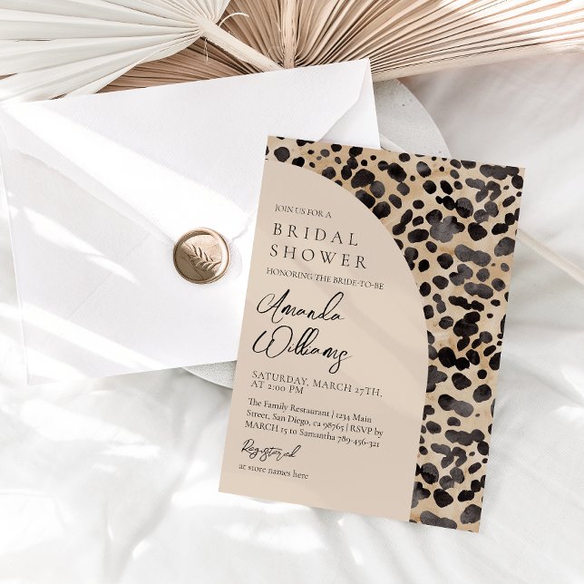 Leopard Animal Print Modern Bridal Shower  Invitation (Creator Uploaded)