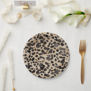 Leopard Animal Print Modern Bridal Shower Paper Plates