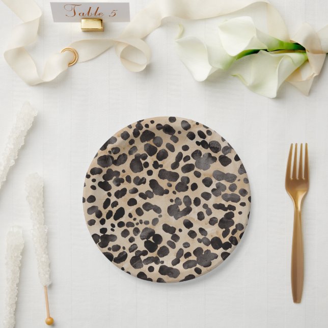 Leopard Animal Print Modern Bridal Shower  Paper Plates (Wedding)