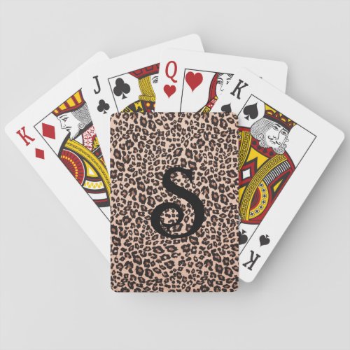 Leopard Animal Print Monogram Deck of Cards