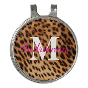 Leopard Animal Print Monogram Golf Hat Clip