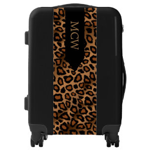 Leopard Animal Print Monogram Luggage
