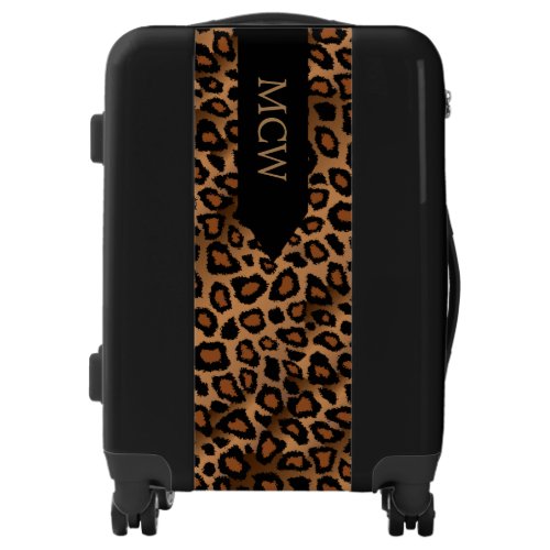 Leopard Animal Print  Monogram Luggage