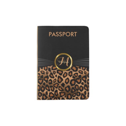 Leopard Animal Print _ Monogram Passport Holder