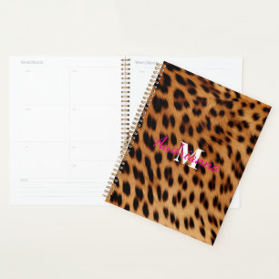 Leopard Animal Print Monogram Planner