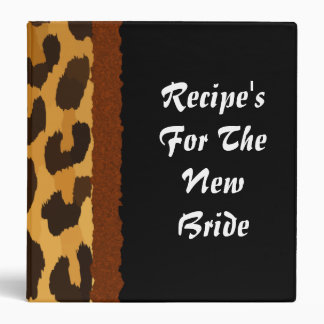 Leopard Animal Print New Bride Recipe Binder